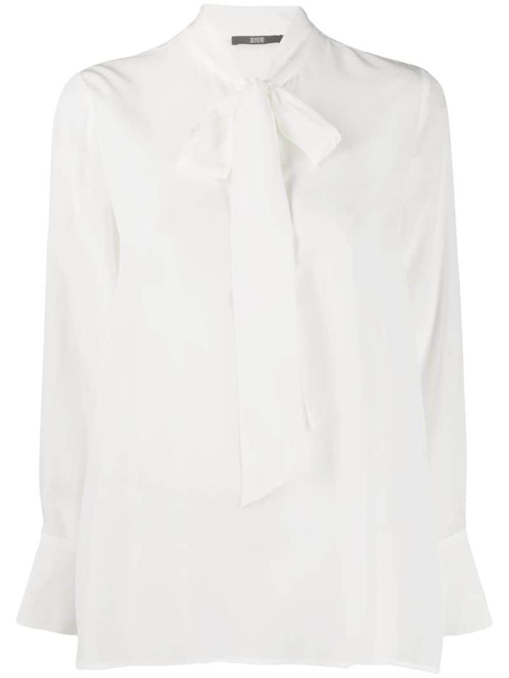 Sly010 Pussy Bow Top - White
