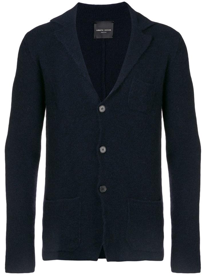 Roberto Collina Ribbed Knit Cardigan - Blue