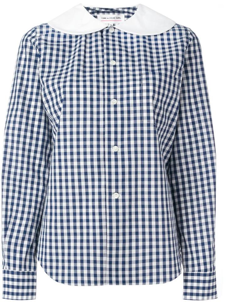 Comme Des Garçons Girl 'gingham' Shirt, Size: Small, Blue, Cotton