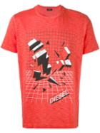 Diesel - Graphic Logo T-shirt - Men - Cotton - S, Red, Cotton