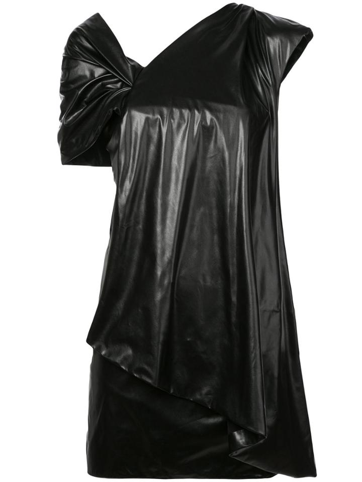 Vionnet Draped Detail One Shoulder Dress - Black