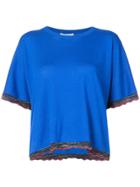 Derek Lam 10 Crosby Short Sleeve Sweater With Rib Trim - Blue