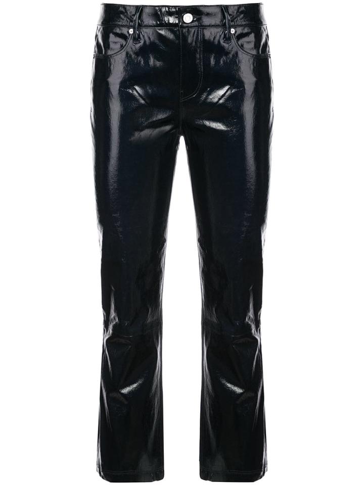 Rta Lambskin Cropped Trousers - Black