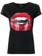 Giorgio Armani Vintage Red Lips Print T-shirt - Black