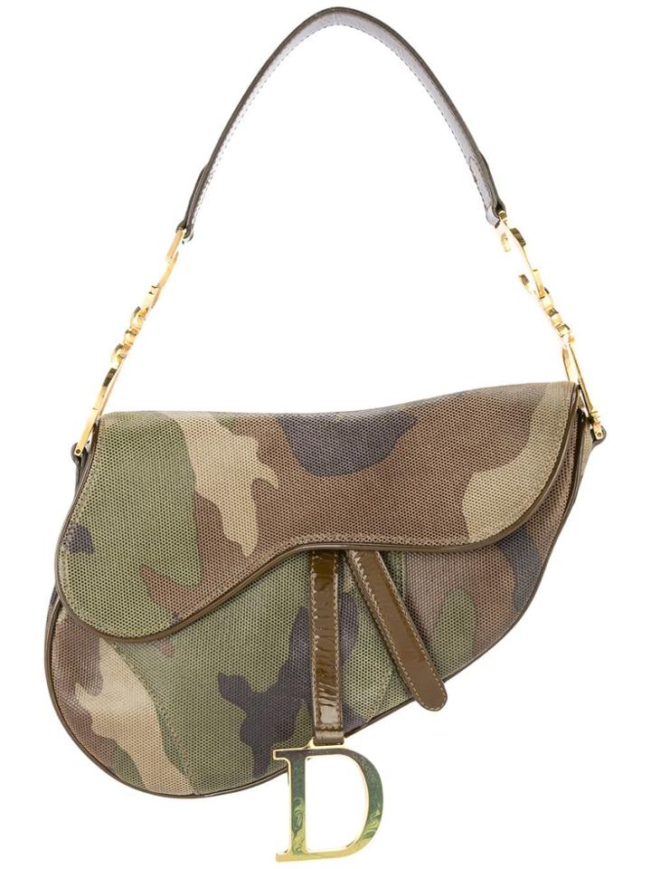 Christian Dior Vintage Saddle Camouflage Handbag - Green