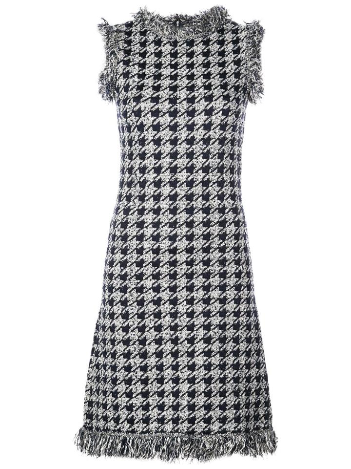 Oscar De La Renta Houndstooth Check Mini Dress - Navy/white