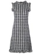 Oscar De La Renta Houndstooth Check Mini Dress - Navy/white