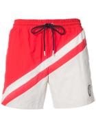 Katama George Cross Stripe Shorts - Red