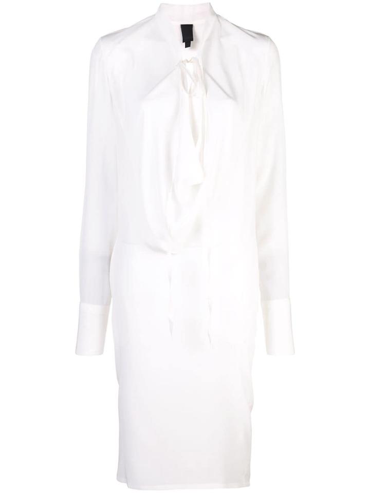 Vera Wang Cowl Draped Front Dress - White