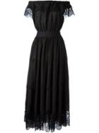 Faith Connexion Lace Detail Off Shoulder Dress, Women's, Size: Small, Black, Silk/cotton/polyamide