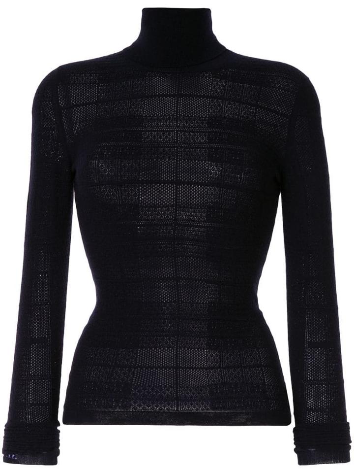 Barrie Turtle-neck Fitted Sweater - Blue