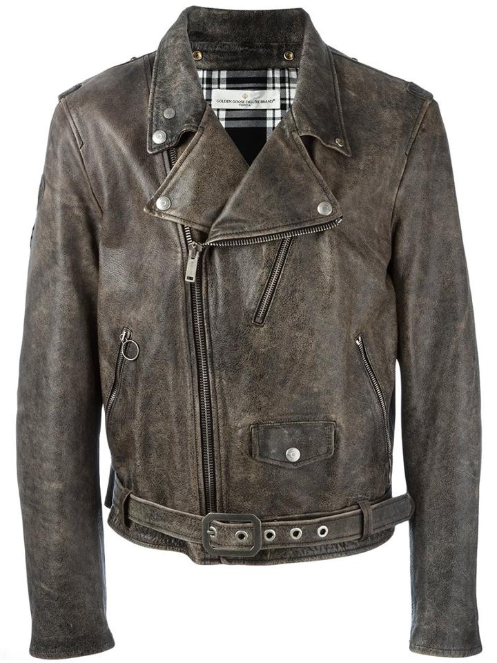 Golden Goose Deluxe Brand 'chiodo' Biker Jacket, Men's, Size: Xl, Black, Leather/polyester/viscose