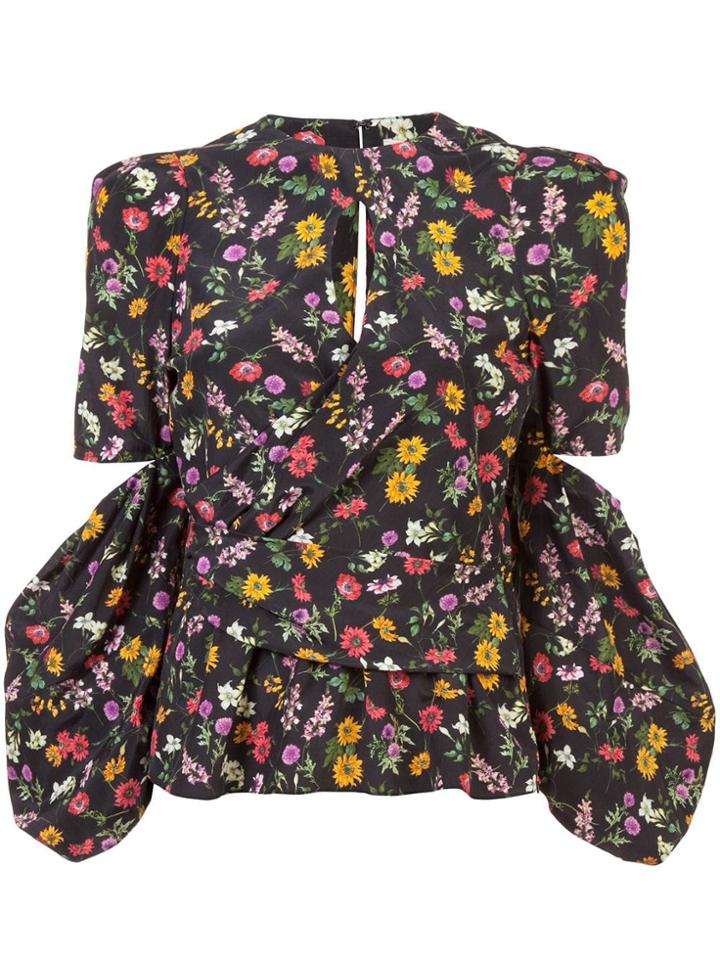 Hellessy Floral Cut Out Blouse - Black