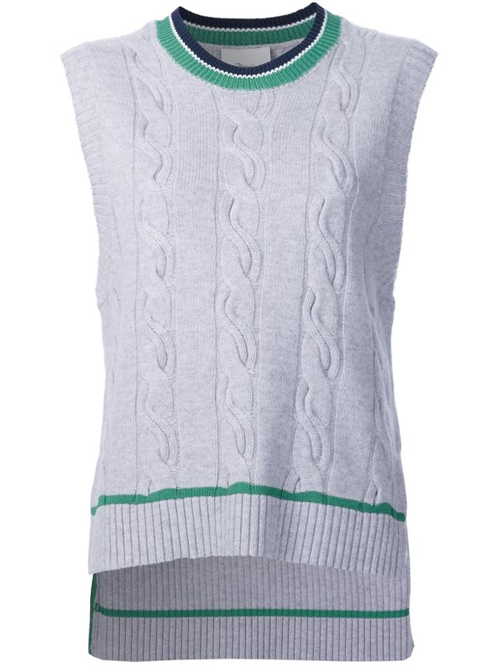 3.1 Phillip Lim Cable Knit Sleeveless Jumper - Grey