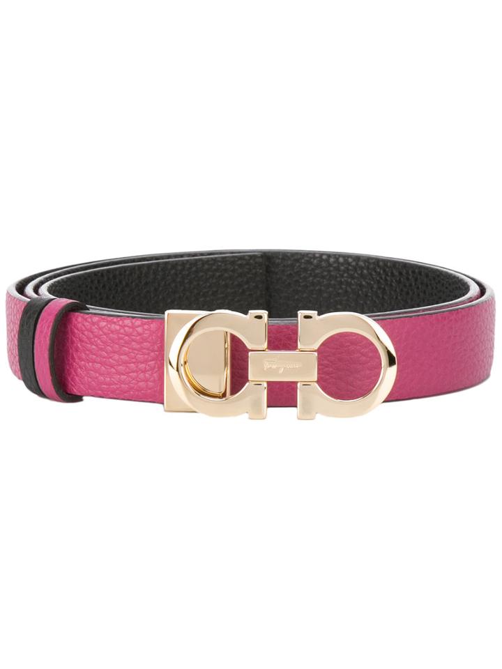 Salvatore Ferragamo - Skinny Belt - Women - Calf Leather - 100, Women's, Pink/purple, Calf Leather