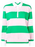 Thom Browne 4-bar Green Oversized Rugby Polo - Pink