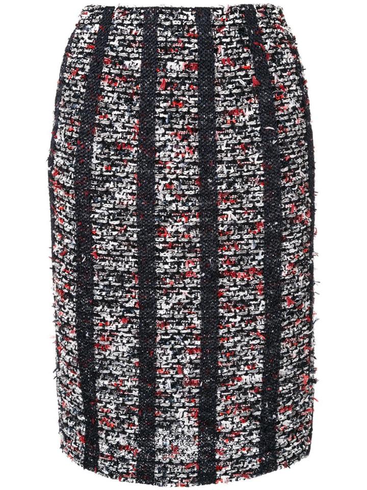 Coohem Striped Tweed Pencil Skirt - Black