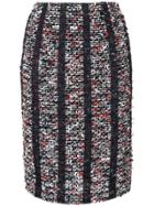 Coohem Striped Tweed Pencil Skirt - Black