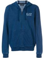Ea7 Emporio Armani Denim Zip Hoodie - Blue