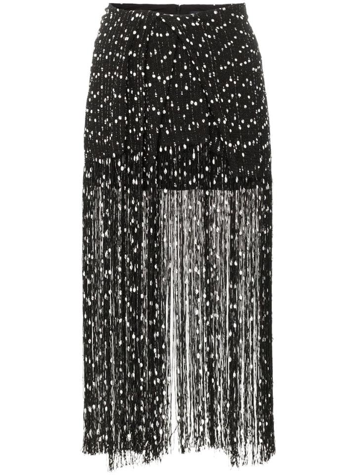 Jacquemus Polka Dot Tassel Embellished Mini Skirt - Black