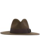 Saint Laurent Classic Fedora Hat, Women's, Size: 55, Brown, Rabbit Fur Felt/goat Skin/viscose/acetate