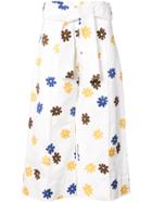 Silvia Tcherassi Cropped Floral Trousers - White