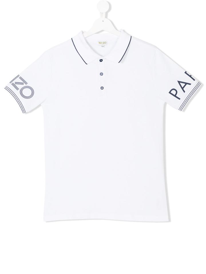 Kenzo Kids Teen Short Sleeve Polo Shirt - White