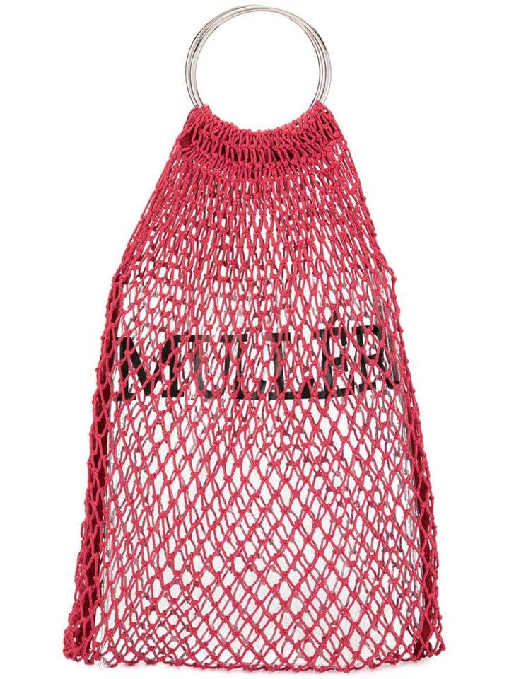 Muller Of Yoshiokubo Fishnet Logo Mini Bag - Red