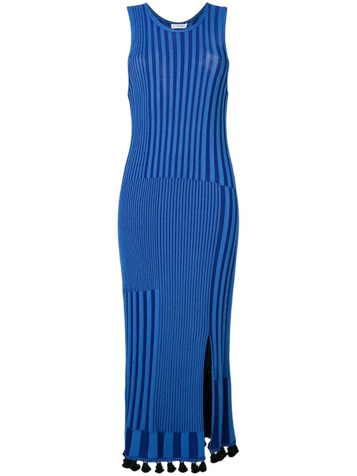Altuzarra Contrast Stripe Tassel Dress - Blue
