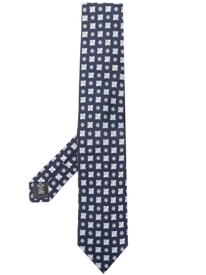 Ermenegildo Zegna Geometric Woven Tie - Blue