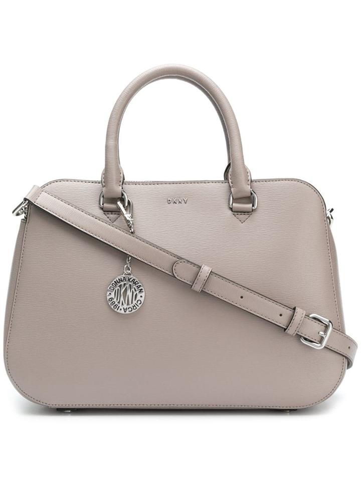 Dkny Logo Medallion Tote Bag - Grey