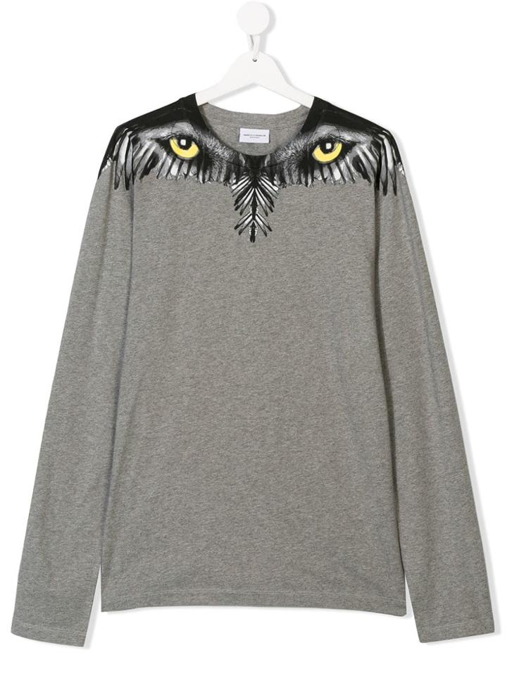 Marcelo Burlon County Of Milan Kids Wolf Eye Wings Print T-shirt -