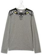 Marcelo Burlon County Of Milan Kids Wolf Eye Wings Print T-shirt -