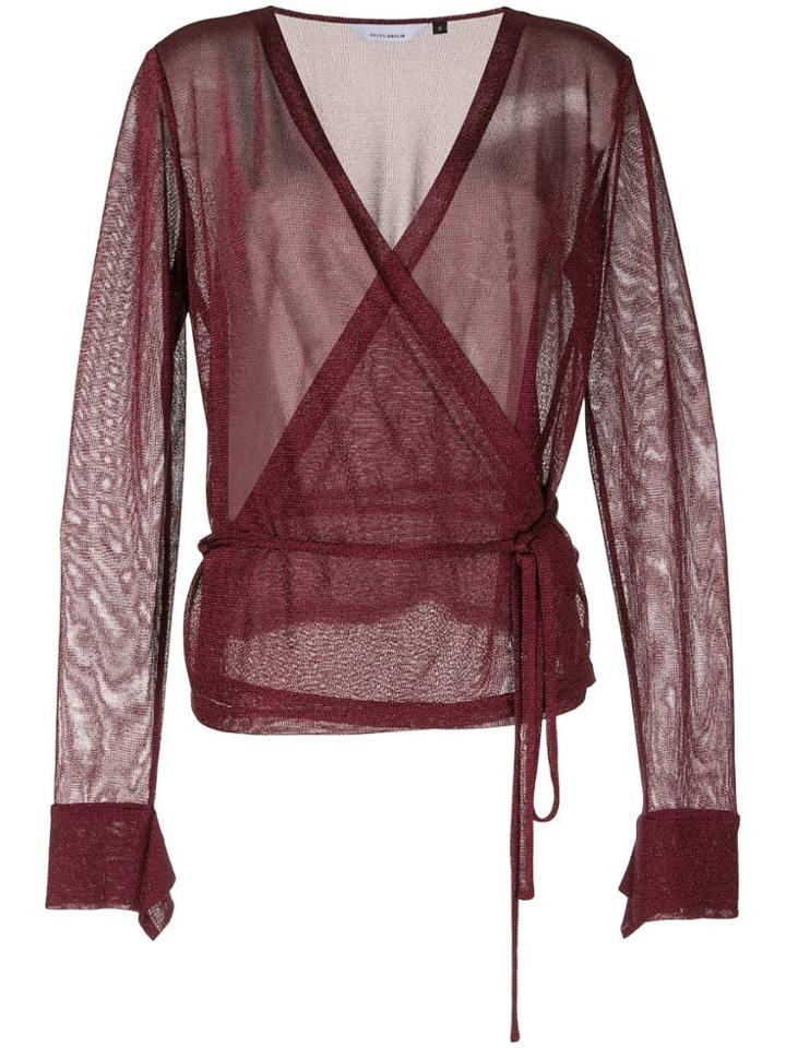 Kacey Devlin Formation Metallic Blouse - Red