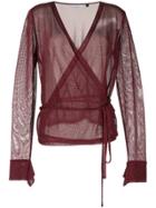 Kacey Devlin Formation Metallic Blouse - Red