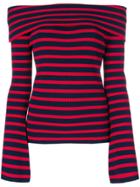 P.a.r.o.s.h. Striped Off The Shoulder Sweater - Red