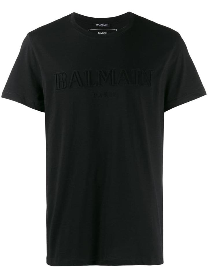 Balmain Debossed Logo T-shirt - Black