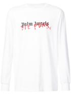 Palm Angels Long Sleeved Logo T-shirt - White