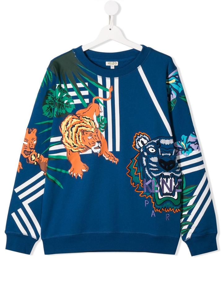 Kenzo Kids Teen Jungle Print Sweatshirt - Blue