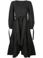 Proenza Schouler Puff Sleeve Tiered Dress - Black