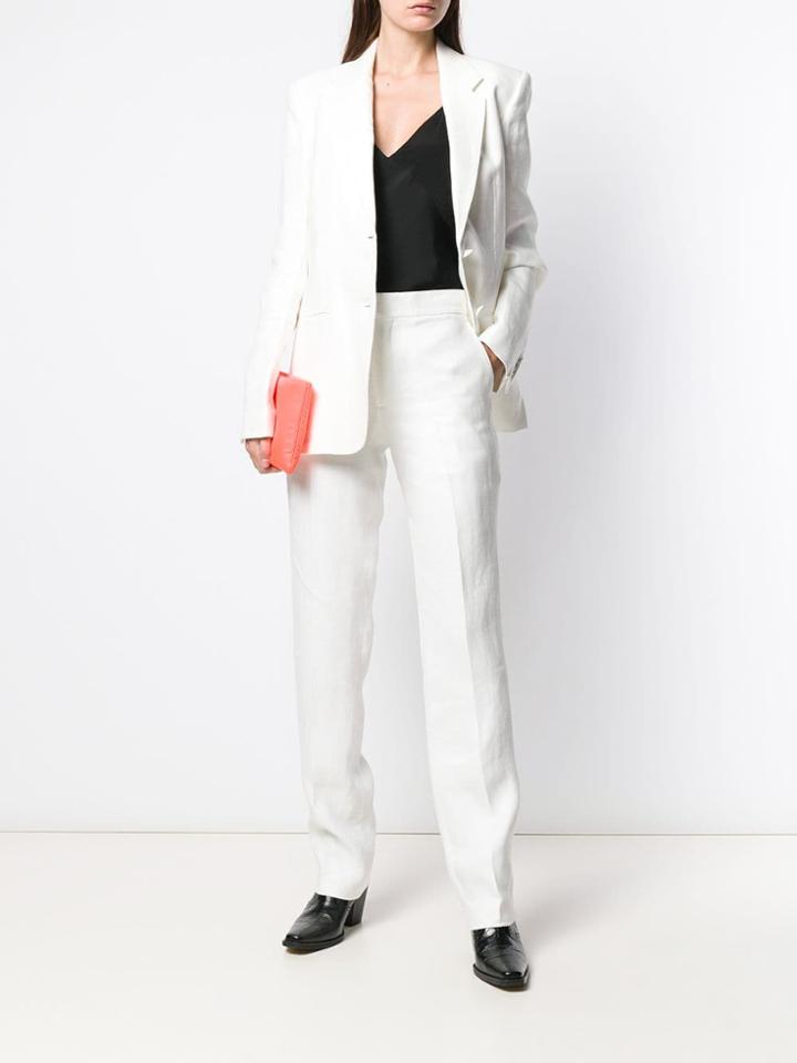 Helmut Lang Single Breasted Blazer - White
