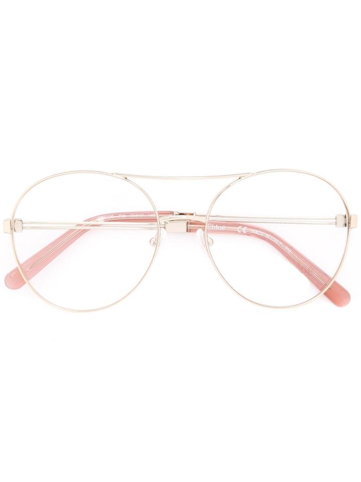 Chloé Eyewear Thin Round Glasses - Metallic