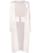 Tatuna Nikolaishvili - Corset Strap Coat - Women - Silk - Xs, Nude/neutrals, Silk