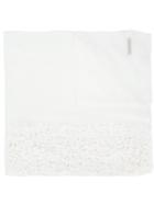Claudio Cutuli Lightweight Crochet And Tulle Embroidered Scarf - White