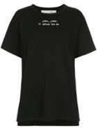Tu Es Mon Trésor Beaded Slogan T-shirt - Black