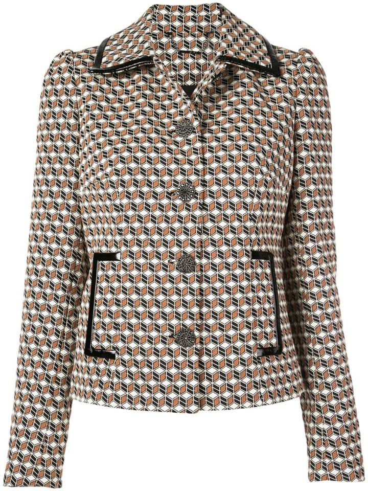 Elie Tahari Cube Print Blazer Jacket - Multicolour