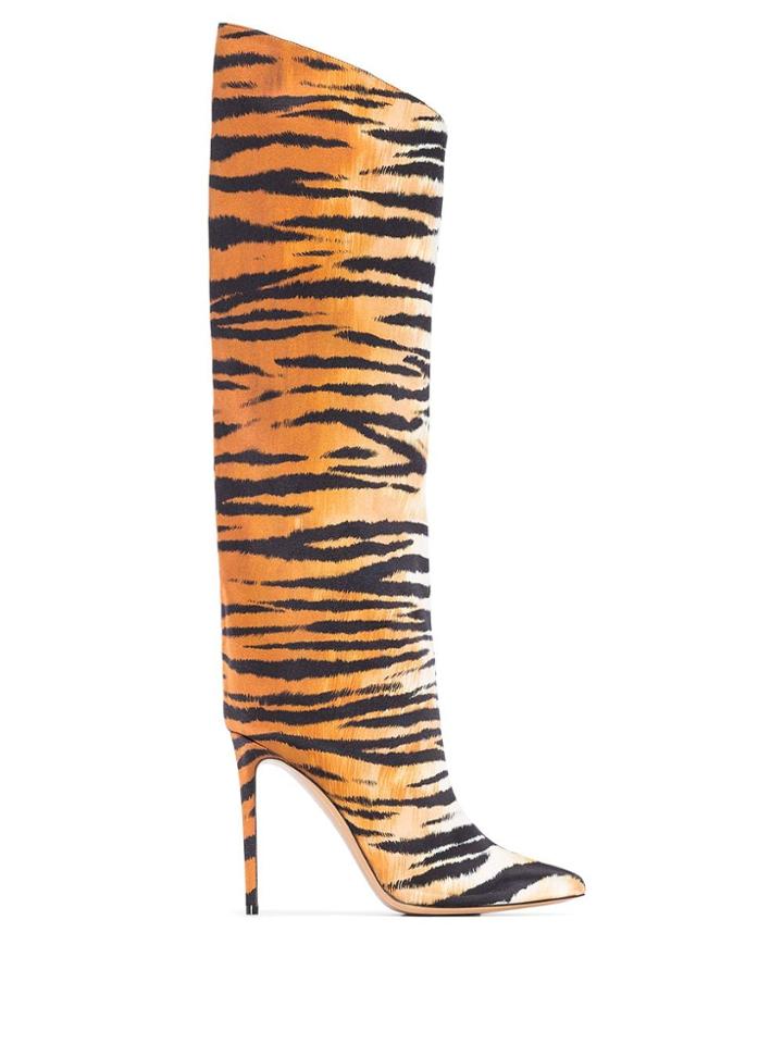 Alexandre Vauthier Alex Tiger Knee-high Boots - Brown