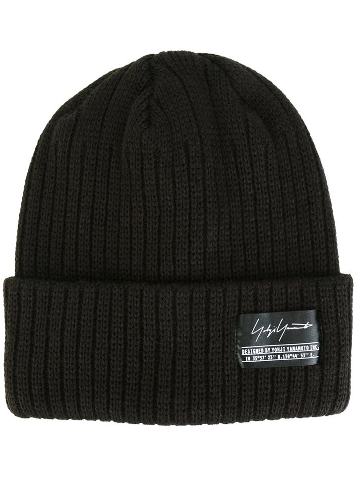 Yohji Yamamoto Ribbed Beanie, Men's, Black, Acrylic/nylon/wool
