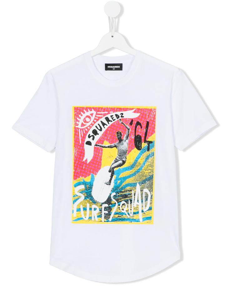 Dsquared2 Kids - Teen Surf Squad T-shirt - Kids - Cotton - 14 Yrs, White