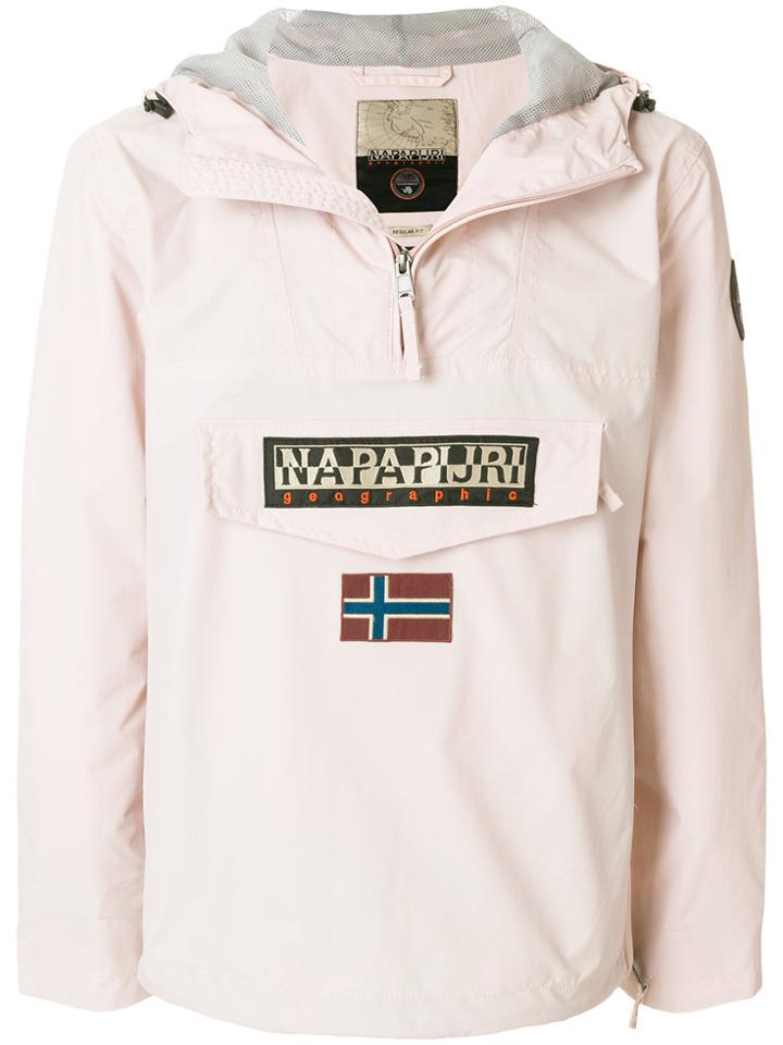 Napapijri Logo Patch Windbreaker - Pink & Purple